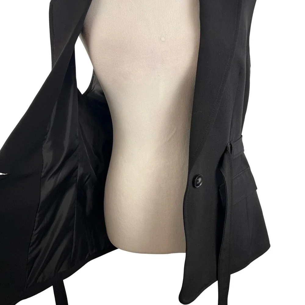 Express Womens Dark Navy Belted Blazer Vest Medium Professional Chic Business